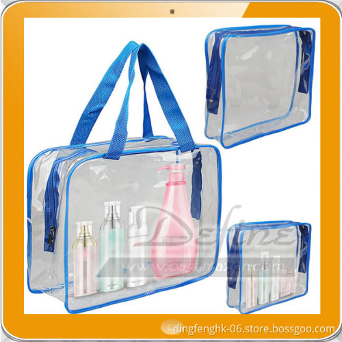 3 pcs PVC Clear Toiletry/Cosmetic/Storage Bag Set with Handle